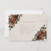 Boho Terracotta Botanique Floral Or RSVP (Dos)