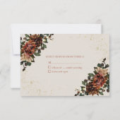 Boho Terracotta Botanique Floral Or RSVP (Dos)