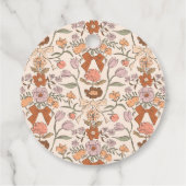 Boho Terracotta Bow Bloemen Huwelijksgunst Labels (Achterkant)