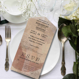 Boho Terracotta Brown Abstracte minimalistische we All In One Uitnodiging