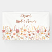 Boho Terracotta Bruidsboeket Bruiloft Spandoek (Horizontaal)