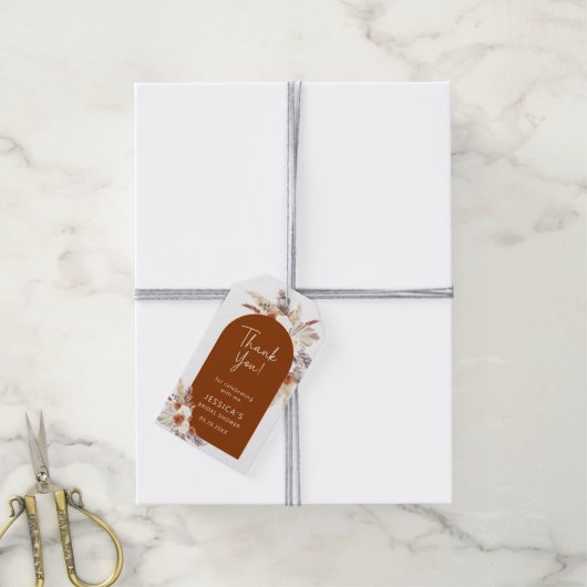 Boho Terracotta Bruidsfeest Dank Je Cadeaulabel (Met Touw)