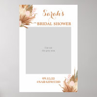 Boho Terracotta Bruiloftsshower Foto Prop Poster