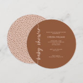 Boho Terracotta Bruin + Beige Baby shower Kaart (Voorkant / Achterkant)