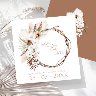 Boho Terracotta Bruin Gedroogde Bloemenkrans Bruil Save The Date