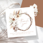 Boho Terracotta Bruine Gedroogde Bloemenkrans Brui Bedankkaart