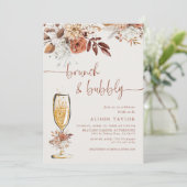 Boho Terracotta Brunch Bubble Vrijgezellenfeest Kaart (Staand voorkant)