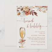 Boho Terracotta Brunch Bubble Vrijgezellenfeest Kaart (Voorkant / Achterkant)