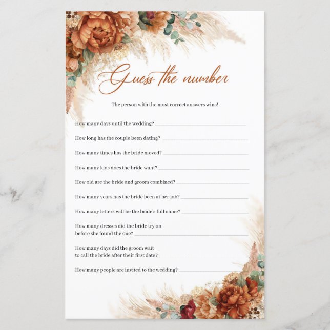 Boho terracotta burgundy pampas denkt dat het numm (Voorkant)