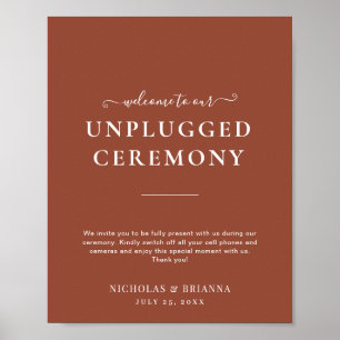 Boho Terracotta Burnt Oranje Unplugged Wedding Poster
