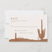Boho Terracotta Cactus Desert Wedding RSVP Kaartje (Voorkant)