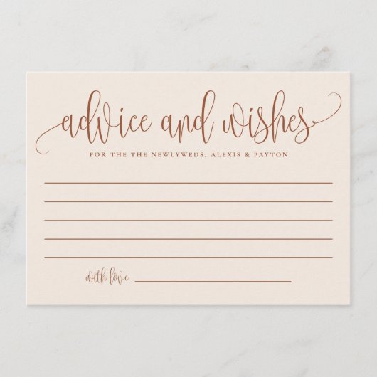 Boho Terracotta Calligraphy Wedding Advieskaart (Voorkant)