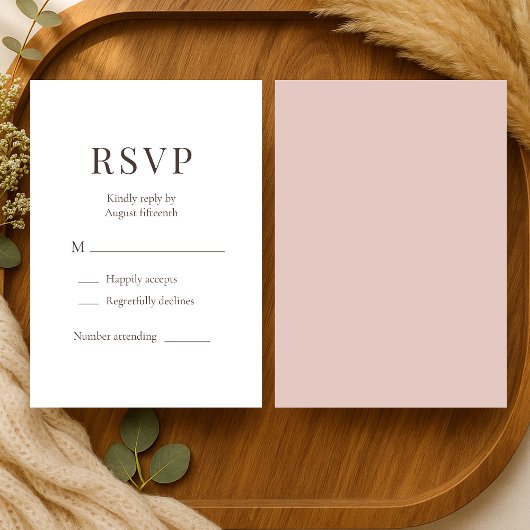 Boho Terracotta Clay Minimalist Wedding RSVP