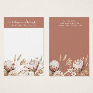 Boho Terracotta Cream Wildflowers Visitekaartje