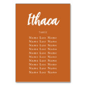 Boho Terracotta Custom Table Name Seating Chart Kaart (Voorkant)