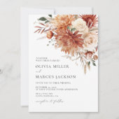Boho Terracotta Dahlia Rose Faire-part de mariage (Devant)