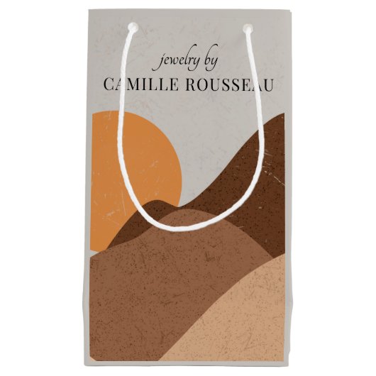 Boho Terracotta Desert Sun Mountains Abstract Klein Cadeauzakje (Voorkant)