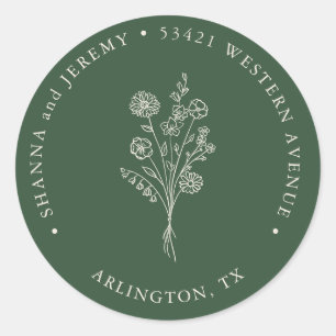 Boho Terracotta Elegant Minimal Retouradres Ronde Sticker