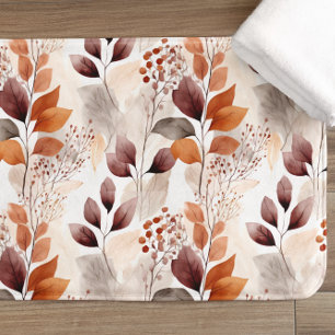 Boho Terracotta en Burgundy Bladeren Badmat