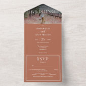 Boho Terracotta Faire-part de mariage avec photo (À l'intérieur)