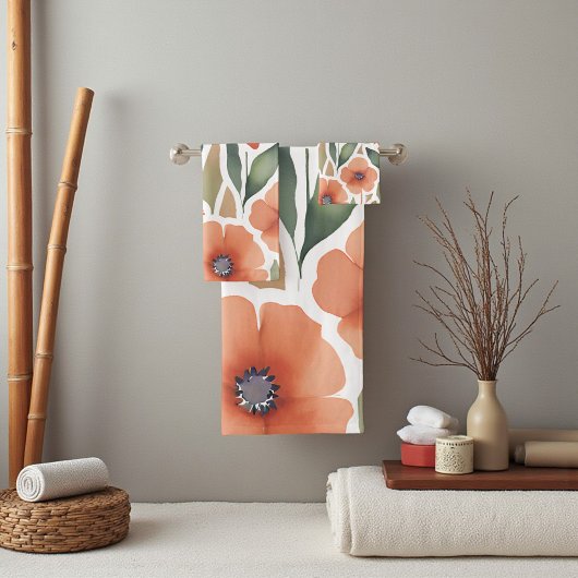 Boho Terracotta Fleur sauvage Aquarelle Florale