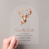 Boho Terracotta Fleurs Cerf Mariage Faire-Part de (In situ (ordinateur de poche))