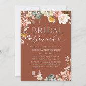 Boho Terracotta Floral Bridal Brunch Invitation (Devant)
