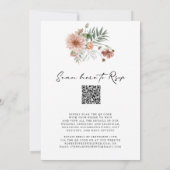 Boho Terracotta Floral Fall Wedding Kaart (Achterkant)