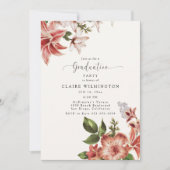 Boho Terracotta Floral Graduation Invitation (Devant)