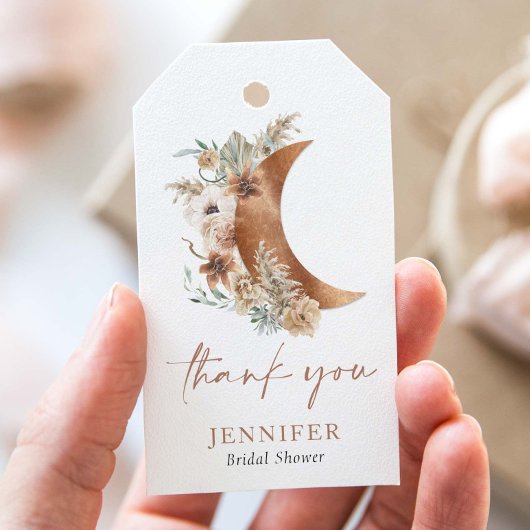 Boho Terracotta Floral Hartelijk dank Cadeaulabel