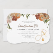 Boho Terracotta Floral Nurse Graduation Invitation (Devant)