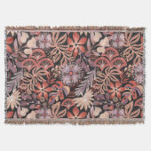 Boho Terracotta Floral Pattern Throw Blanket Deken (Voorkant)