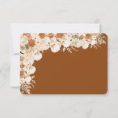 Boho Terracotta Floral QR Code Mariage carte RSVP (Dos)