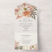 Boho Terracotta Floral Tout en une invitation (À l'intérieur)