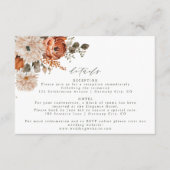 Boho Terracotta Floral Wedding Details Kaart (Voorkant)