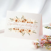 Boho Terracotta Floral Wedding Gefeliciteerd Kaart