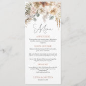 Boho Terracotta Floral Wedding Menu (Voorkant)