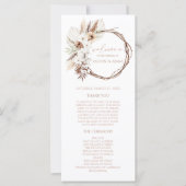 Boho Terracotta Floral Wreath Wedding Programme (Devant)
