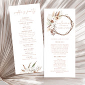 Boho Terracotta Floral Wreath Wedding Programme