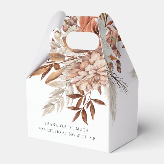 Boho Terracotta Florals Baby shower Bedankt Bedankdoosjes (Achterkant)