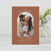 Boho Terracotta Foto bewaart de datumkaarten Kaart (Staand voorkant)