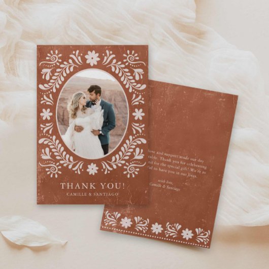 Boho Terracotta foto Dank u kaart