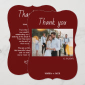 Boho Terracotta Foto Weddenschap Hartelijk dank Kaart (Voorkant / Achterkant)