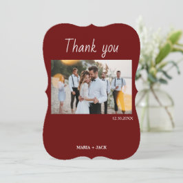 Boho Terracotta Foto Weddenschap Hartelijk dank Kaart