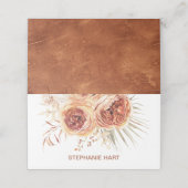 Boho Terracotta Gebrande Oranje Bloemige Bruiloft  (Buitenkant ongevouwen)