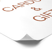 Boho Terracotta Gebrande Oranje Bloemrijke Bruidsd Poster (Hoek)