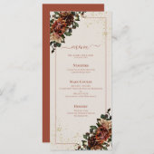 Boho Terracotta Greenery Floral Wedding Menu (Voorkant / Achterkant)