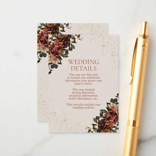 Boho terracotta groen Details Behuizing Kaart (Voorkant / Achterkant in situ)