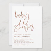 Boho Terracotta handgeschreven het Baby shower van Kaart (Voorkant)