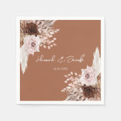 Boho Terracotta Herfst Bloemenbruiloft Servet (Voorkant)